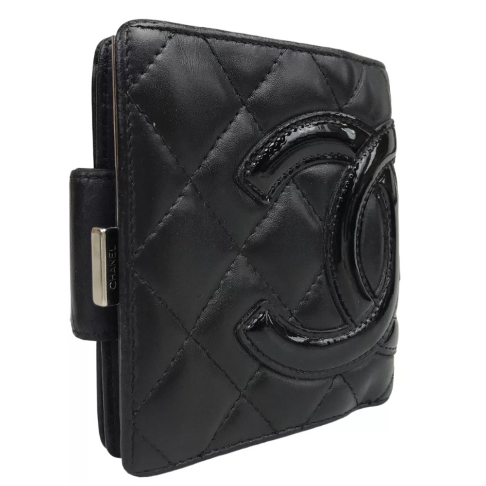 CHANEL Wallet Bifold wallet Cambon line Black Coco mark Leather Authentic - Picture 2 of 16